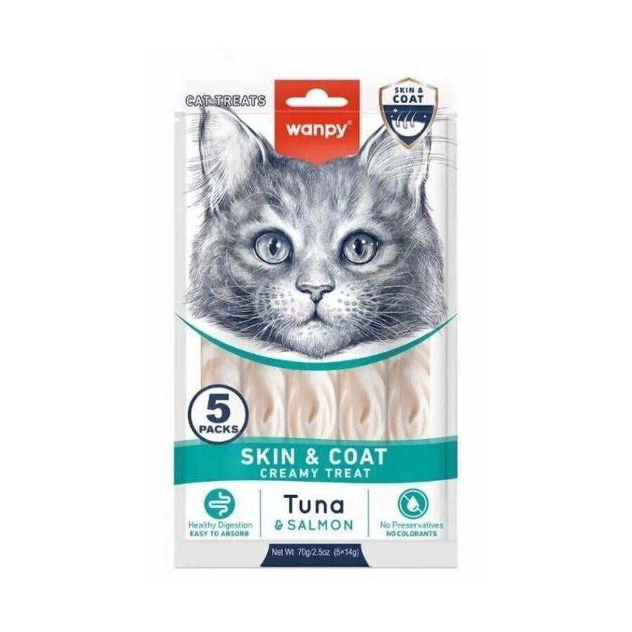 Wanpy Skin&coat Ton Balığı Ve Somonlu Sıvı Krema Kedi Ödülü 5X14 GR | SRC: Barcode: 6927749871743